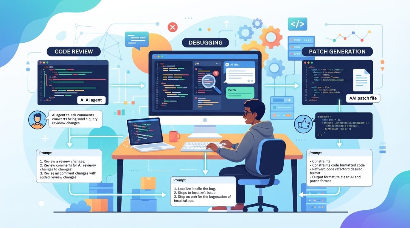 Практика промптинга для разработчиков: шаблоны промптов под код-ревью, отладку и генерацию патчей