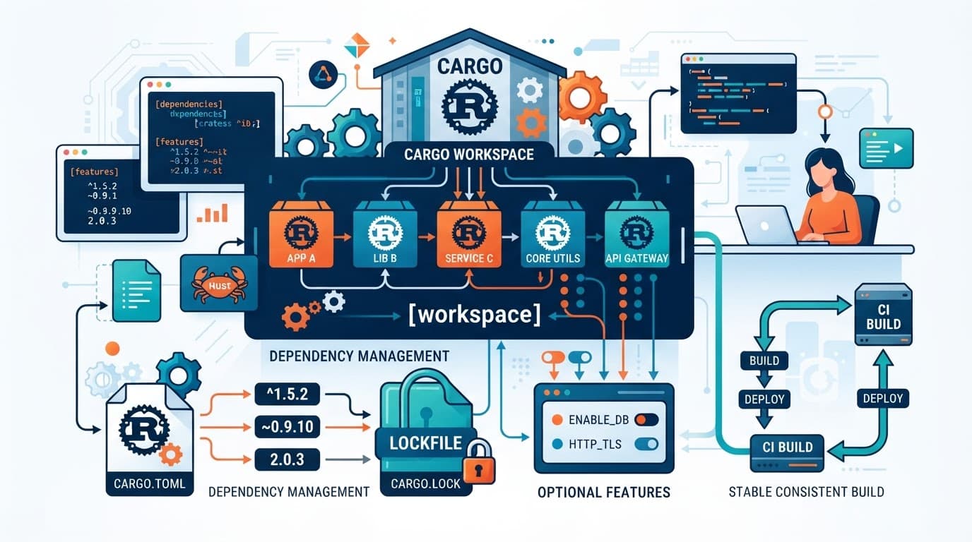 Cargo для продакшена: workspaces, фичи и стратегия версий зависимостей