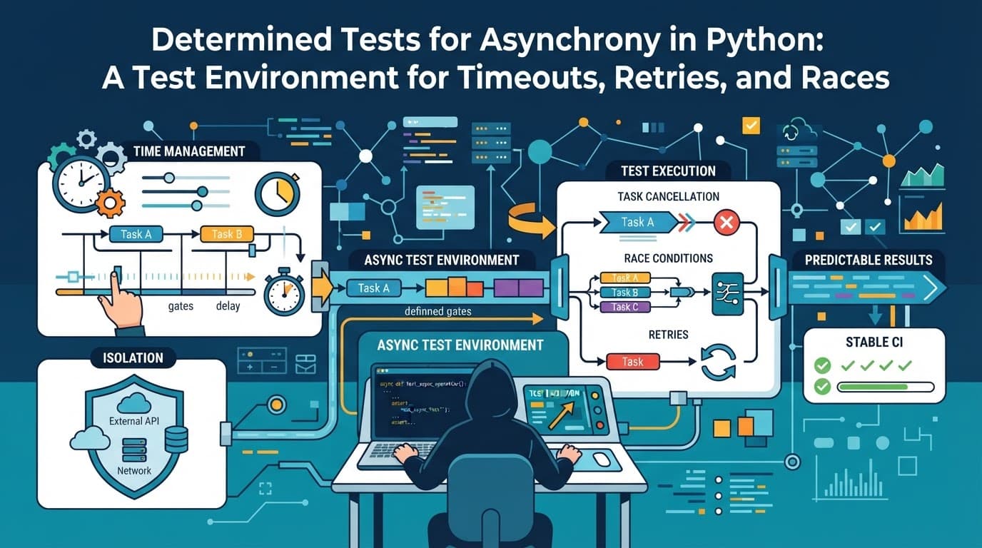 Детерминированные тесты на асинхронность в Python: тестовая среда для таймаутов, ретраев и гонок